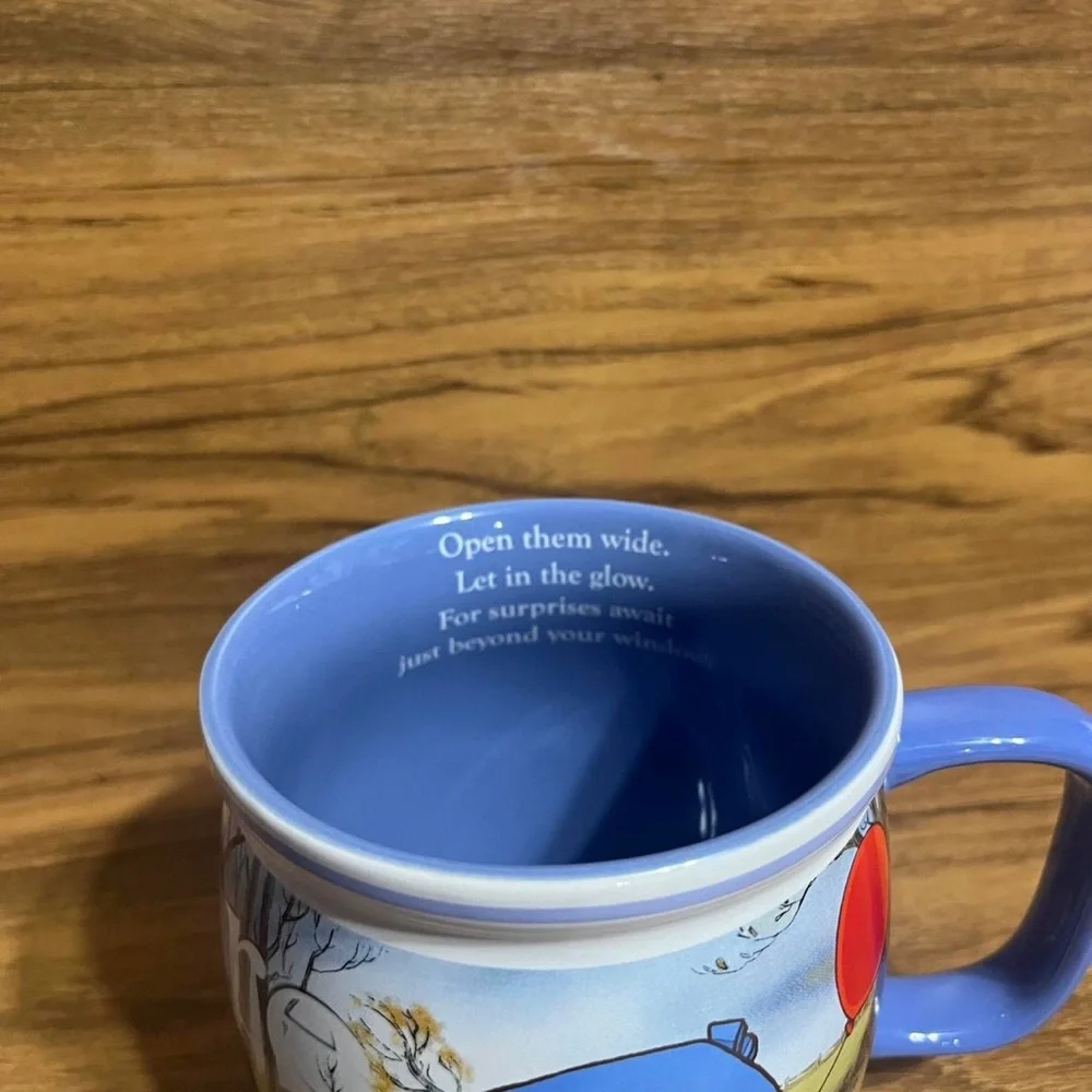 Disney Store Eeyore Winnie The Pooh Large Coffee Mug Cup Sad tree red balloon